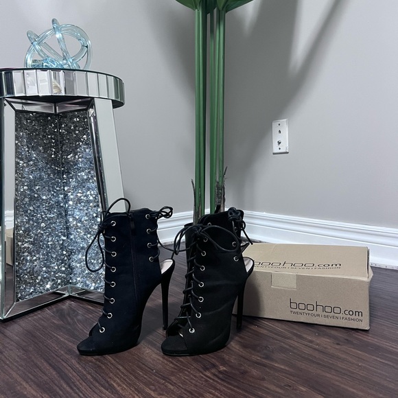 FAYE LACE UP PEEPTOE SHOE BOOT - black - Picture 5 of 12